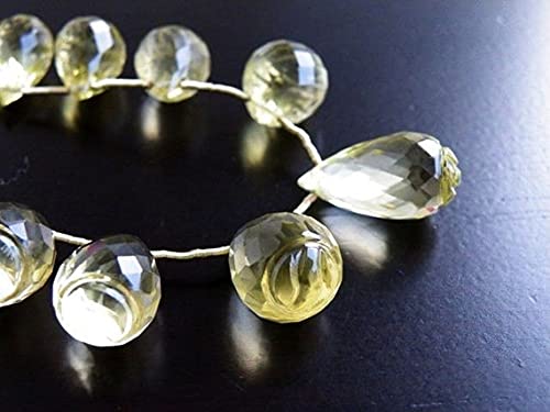 Quartz citron briolette LKBEADS : offrez une pierre fine sculptée unique
