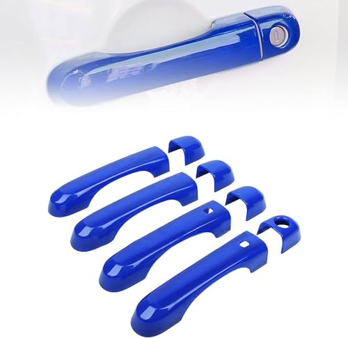 Toworldit 8pcs/Set ABS Exterior Door Handle Cover Decoration Trim Compatible with Jeep Renegade 2015-2022 (Single Hole Dual Intelligence, Blue)