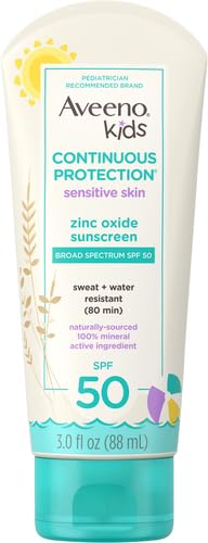 Image of Aveeno Kids Sunscreen Lotion, Broad Spectrum, SPF 50, 3 Fl Oz (Pack of 12)