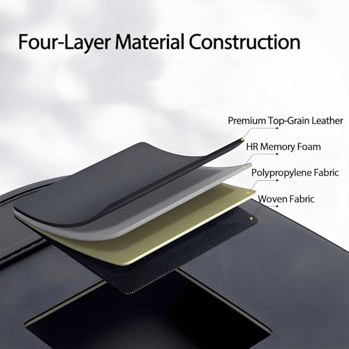 FASTAGEI 2 Pack Universal Foldable Car Backseat Organizer with Table Tray, Car Seat Back Protector with Touch Screen Phone Holder, Premium Leather Kick Mats with Storage Pockets Tissue Box (Black) — view 5