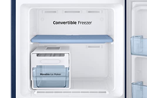 Image of Samsung 236L 2 Star Inverter Frost-Free Convertible 3 In 1 Curd Maestro Double Door Refrigerator Appliance (RT28C3C32UZ /HL,Midnight Blossom Blue), Base Stand Drawer