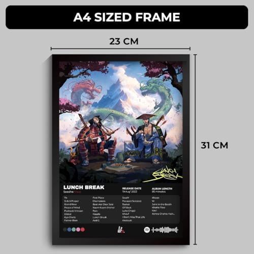 Image of Funk You Store Seedhe Maut Poster | Lunch Break Album Cover Framed A4 Poster of Desi Hip Hop Artist | DHH Album Cover Frame | Sleek Aesthetic Frame for Wall, Room Decor, Gifting, Study Table (F 092)
