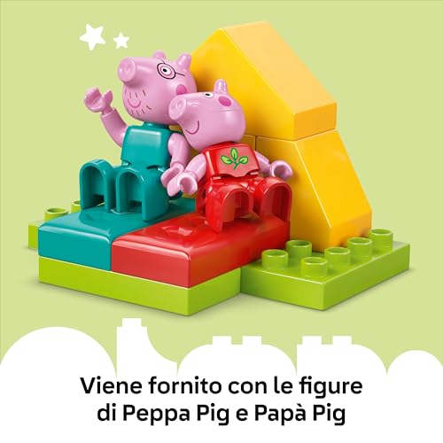 DUPLO Peppa Pig Gita in Campeggio con Papà - Giochi Montessori per Bambine e Bambini da 2 Anni - con Tenda, Canoa, Falò e 2 Personaggi - Sviluppo Motricità Fine e Abbinamento dei Colori - 10452 - Lego - Immagine 7