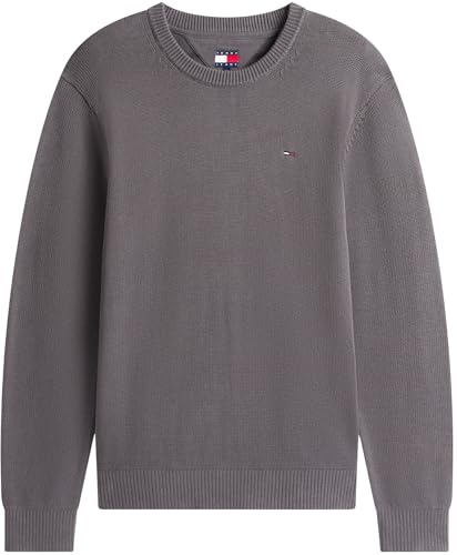 Tommy Jeans Herren Pullover Sweater Slim Fit, Grau (Washed Black), XXL – Ansicht 5