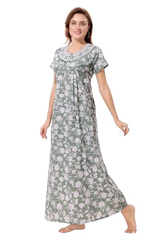 Image of Soulemo Women's Pure Cotton Floor Length Nighty 1682