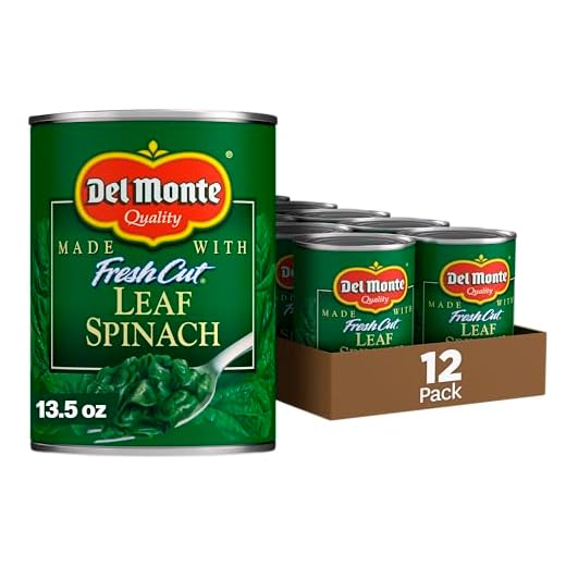 Del Monte Canned Fresh Cut Leaf Spinach, 13.5 Ounce (Pack of 12)