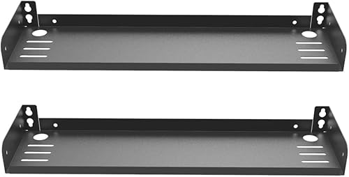 Miniatura 1 de JINGCHENGMEI 2 piezas de estante flotante de metal montado en la pared para pequeños accesorios AV o TV, 4.7 pulgadas de profundidad x 16.6 pulgadas