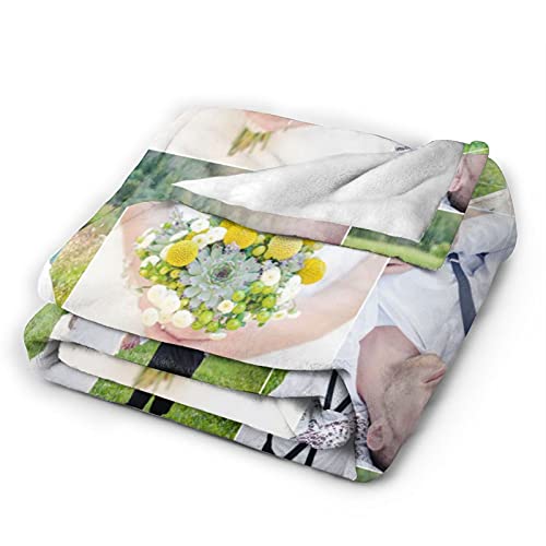 Jerevolng Custom Blanket With Photo Text Personalized Bedding Throw Blankets Customized Flannel Fleece Blankets For Family Birthday Wedding Gift Fits Couch Sofa Bedroom Living Room - 30"X40" #TOP2