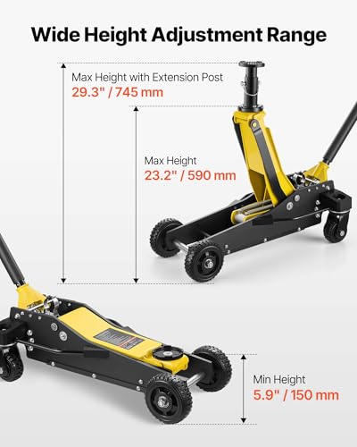 Image of VEVOR Off Road Floor Jack, 3 Ton Aluminum & Steel Racing Low Profile Floor Jack with Dual Pistons Quick Lift Pump & Extension Post, Hydraulic Trolley Car Lift Jacks for Motorcycles, ATVs, SUV Pickup