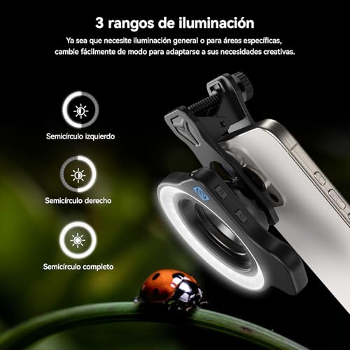 Lente Macro APEXEL HB100 con Luz de Relleno para iPhone 17 y Samsung 3