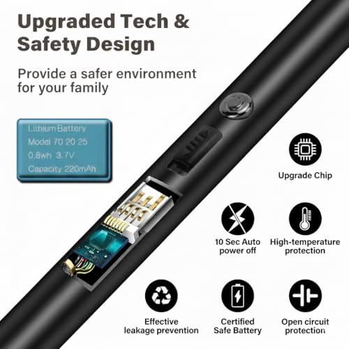 Image of Electric Candle Lighter Windproof USB Rechargeable Flameless Long Neck Lighter for Candles Gas Stove Fireplace BBQ Kitchen Grills (Gold) (Black Champagne Gold)