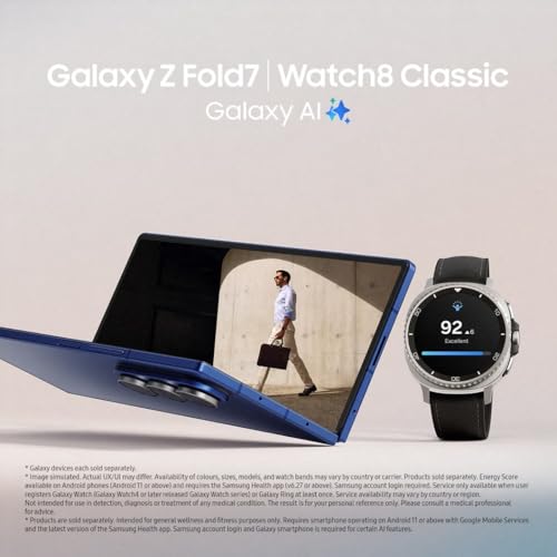 Samsung Galaxy Z Fold7 AI Phone, Thin and Light Foldable Design, Large Screen, 200MP Camera, 512GB Storage, 12GB Memory, 4400 mAh Battery, Silver Shadow, 3 Year Extended Warranty (UK Version)