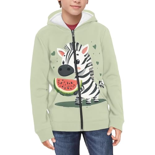 Image of Unisex Zipper Sweatshirt Boys Girls Hooded with 2 Pocket Pullover Hoodies for 6-16Y Kids