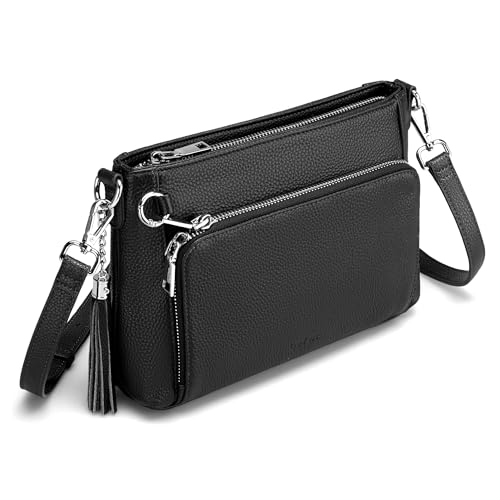 befen Anti Theft Genuine Leather Crossbody Bags for Women Handbags and Shoulder Basg with Built in Wallet RFID Leather Purse