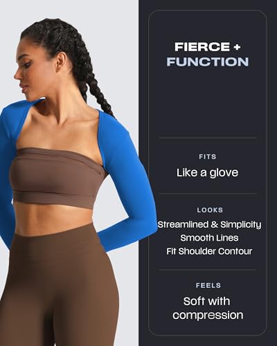 Image of Aoxjox Women's Lexi Lined Bolero Shrug | workout long sleeve,waist-defining cropped fit,open front cardigan,buttery soft fabric,layering,yoga,gym,daily wear