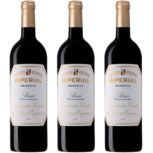 Cune Imperial Reserva Vino Tinto Español con Notas de Fruta Madura, Especias y Roble, Ideal para Maridar con Carnes, Guisos y Platos Tradicionales| 3 botellas