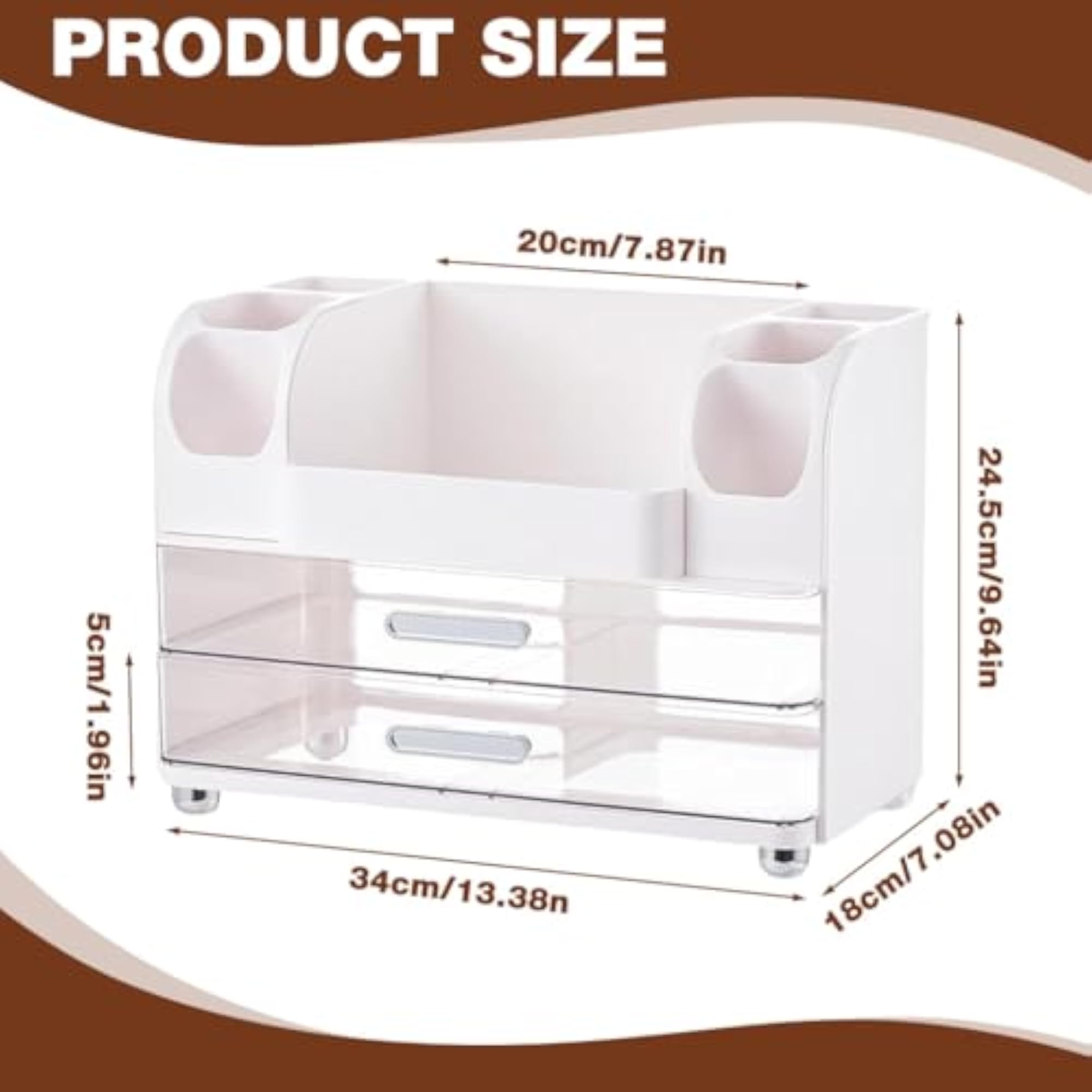 Multi-Compartment Desk Organizer Box