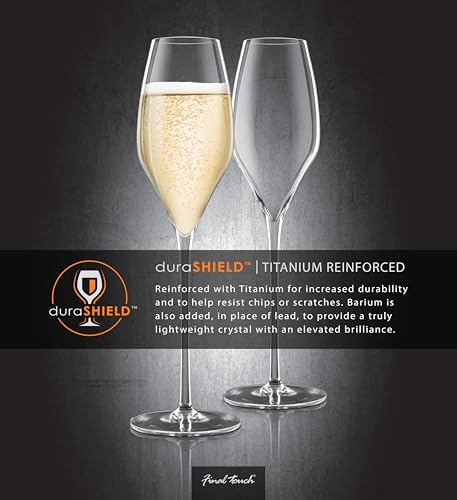 Copas de champán de cristal Final Touch duraderas antirotura 5