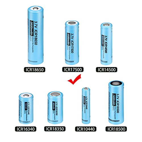Icr17500 Battery 3.7V 1100Mah A Size Lithium Rechargeable Batteries With Flat Top 2Pcs(They Are Not 1865Mm Size Battery) #TOP4
