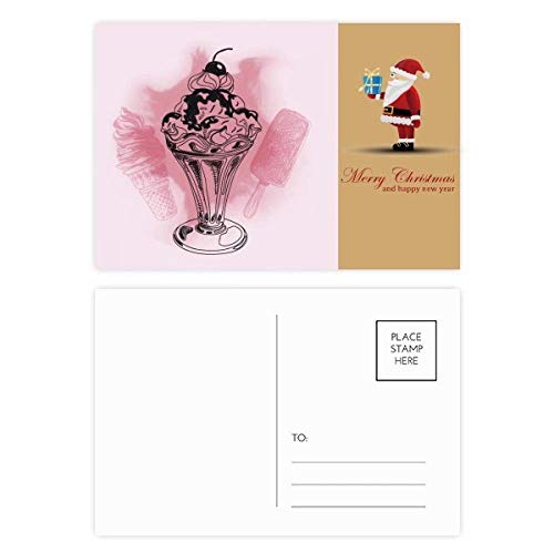 Cartes de remerciement au chocolat cerise et glace : lot de 20 cartes postales