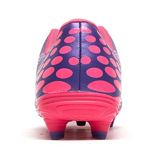 Leoci Men's Women's Firm Ground Soccer Cleats Outdoor/Indoor Boys Girls Professional Futsal Football Training Sneakers (9 M Us Women/8 M Us Men, Purple) #TOP3