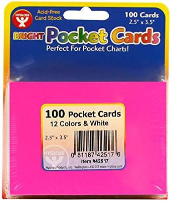 Hygloss Products Pocket Chart Cards - Blank Bright Card Stock - 1...
