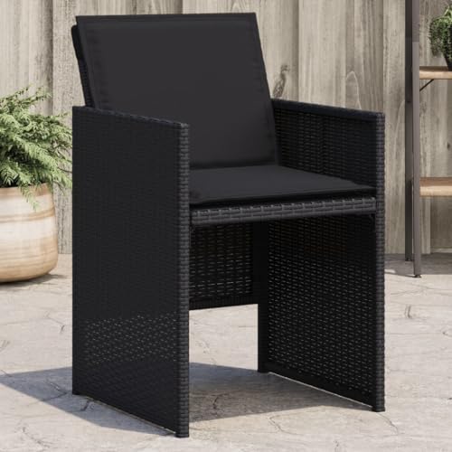 Fauteuils en résine tressée noire de qualité supérieure pour terrasse - 2