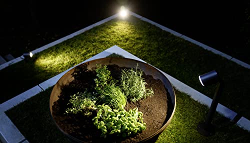 Steinel LED Strahler Spot Garden anthrazit, 6,7 W Bodenstrahler mit Erdspieß, 620 lm Spotlight, Garten Spot schwenkbar, Aluminium