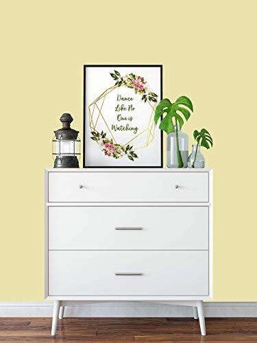 Strong Girl Print - Dance Like No One Is Watching Floral Wreath Art Print - Inspirational Quote For Teens - Rustic Farmhouse Nursery Wall Decor - Motivational Boho Bedroom Poster - 8X10 Unframed #TOP1