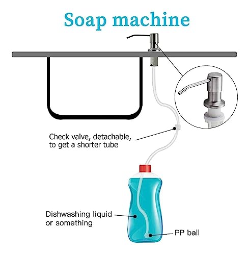 Dispenser Mangueira Dosador Embutir Cuba Pia Galao Suporte Flexivel Cozinha Sabao Detergente Liquido