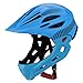 Produktbild INGHU Fahrradhelm Kinder Abnehmbare Voll Gesicht Kinn Schutz Helm mit Rücklicht für Skateboard Schutzhelm - Blau + Schwarz, Einheitsgröße