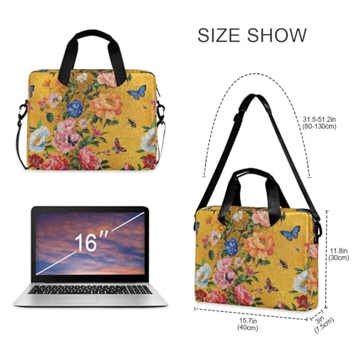 Funda con Asa y Correa para Laptop 15.6 pulg Flores Primaverales miniatura 5
