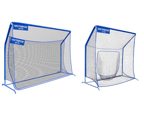 6x6ft Baseball Softball Net System with 10x7ft Golf Hitting Net System