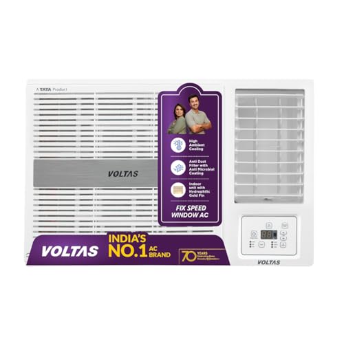 Image of Voltas 1.5 ton 2 Star Fixed Speed Window AC (Copper, Anti Dust Filter, 2-Way Air Swing, Memory Restart, Sleep Mode (182FS PEARL, White)