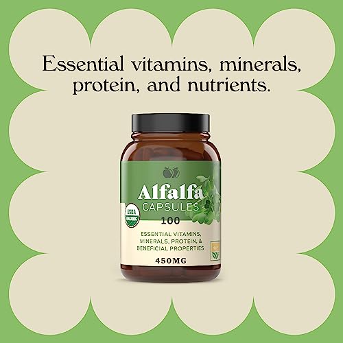 Complete Natural Products 15007 Pure Alfalfa Leaf - 100 Capsules - 630Mg Of Pure Dried Organic Alfalfa Leaf Powder In Veggie Capsules thumb #2