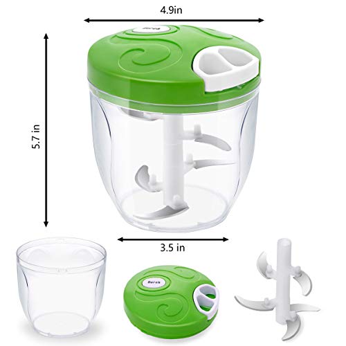 Manual Food Chopper, Easy Hand Pull Pro Onion Chopper, Large Capacity Handheld String Food Processor/Mixer/Blender for Veggie, Garlic, Meat, Salsa Maker