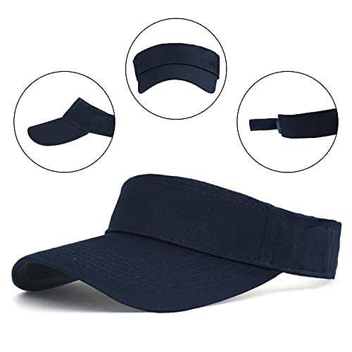 Image of HH HOFNEN Sports Sun Visor Hats Cotton Twill Ball Adjustable Sun Caps for Men Women