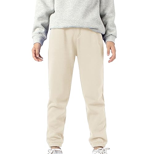 Girls Boys Sweatpants Fleece Athletic Workout Pants Drawstring Cargo Joggers for Sport Warm Fall Winter Outwear with4