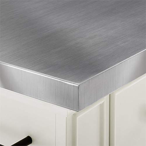 Crosley Furniture Julia Kitchen Island With Stainless Steel Top, White #TOP6