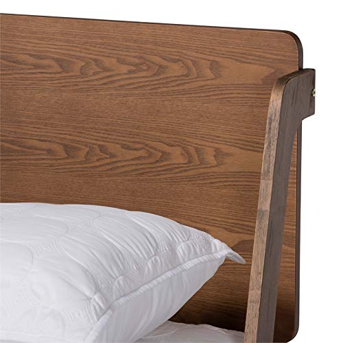 Baxton Studio Sadler Ash Walnut Brown Finished Wood King Size Platform Bed #TOP2