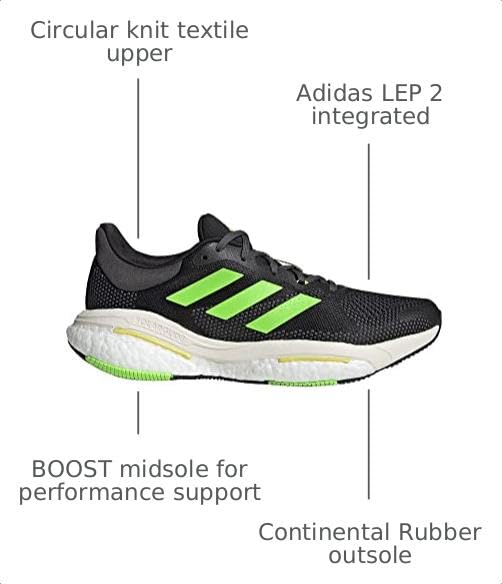 Image of adidas Solarglide 5 Running Shoes Men's, Black, Size 11.5