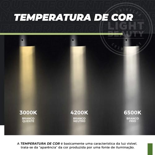 Kit Trilho Eletrificado Preto 1 metro + 3 Spots 20w Bivolt (4200k - Branco Neutro)