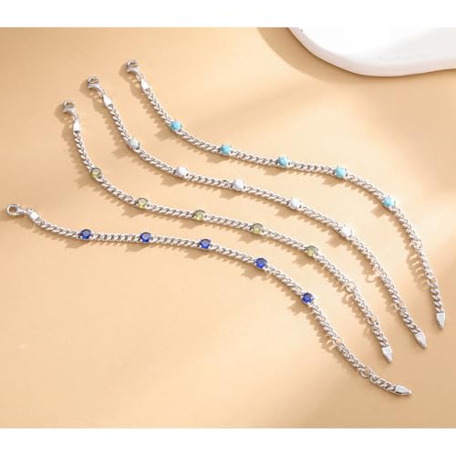 Pulsera FANCIME de plata 925 con cadena cubana 3.6mm miniatura 3