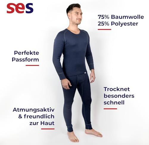 Mutande Termiche Uomo 3/4 SES | 75% Cotone 25% Poliestere | Apertura S | Taglie Fino A 4XL | Invernali Calde - Foto 5