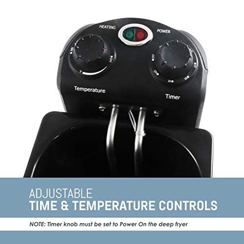 Elite Gourmet Edf-3500 Electric Immersion Deep Fryer. Removable Basket, Timer Control Adjustable Temperature, Lid With Viewing Window And Odor Free Filter,Stainless Steel,3.5 Quart / 14 Cup #TOP4