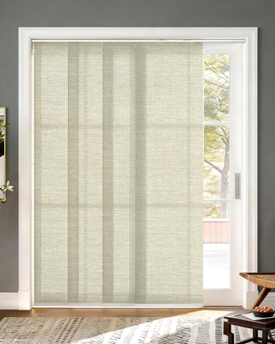 UNISHADES Panel Track Blinds for Sliding Glass Doors, Lattice Greige