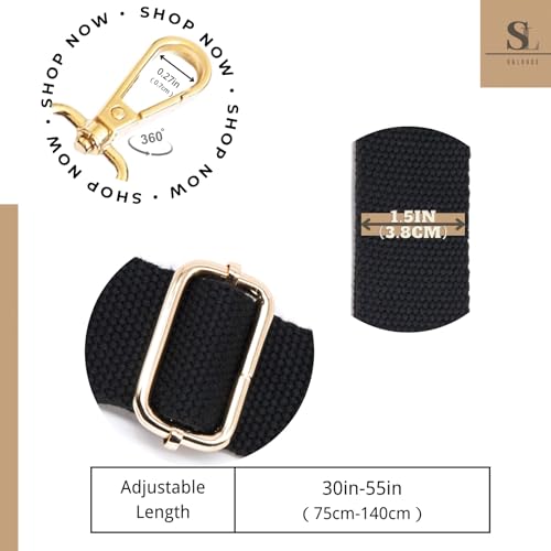 S&loyoe Solid Color Purse Straps Replacement Crossbody Bag Strap Adjustable Wide Guitar Straps for Handbags 1.5inch2