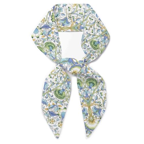 Liberty London Purse, Head, or Neck Scarf - Lodden Green William Morris Skinny Scarf - Headband, Handbag, Purse Handle - Silky Tana Lawn Cotton - Choose Length