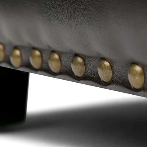 Simplihome Hamilton 48 Inch Wide Rectangle Lift Top Storage Ottoman In Upholstered Coffee Brown Tufted Faux Leather With Large Storage Space For The Living Room, Entryway, Bedroom, Traditional #TOP4
