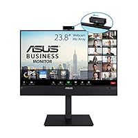 ASUS BE24ECSNK 24 Zoll Videokonferenzmonitor (23,8 Zoll sichtbar), Full HD, IPS, Rahmenlos, 5ms, 60Hz, Full HD-Webcam, Mikrofon-Array, AI Noise Canceling